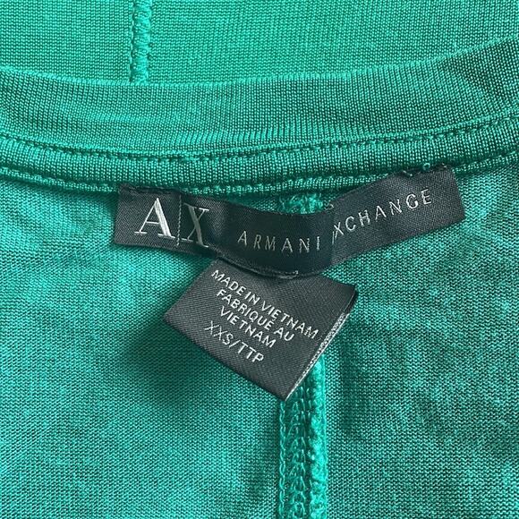 Armani Exchange A|X Kelly Green Asymmetrical Tank Top T-Shirt V Neck St Patricks - Picture 4 of 5